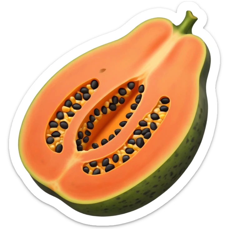 I wanted to create a emoji of papaya fruit where its cut in half and its showing its seeds sticker
