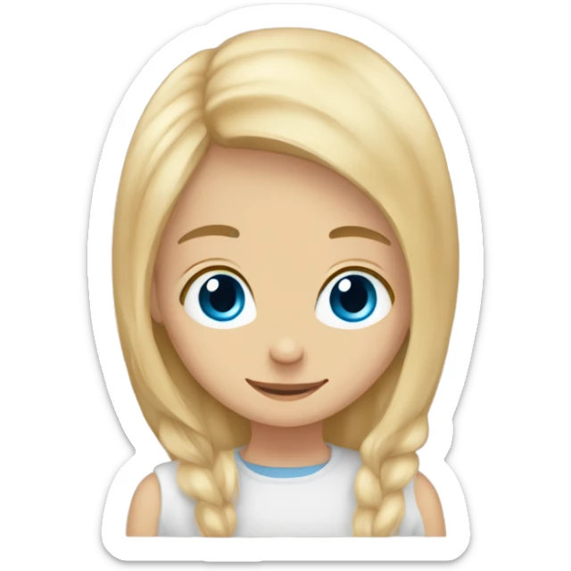 girl with blonde hair blue eyes hugging a boy with brown hair brown eyes sticker