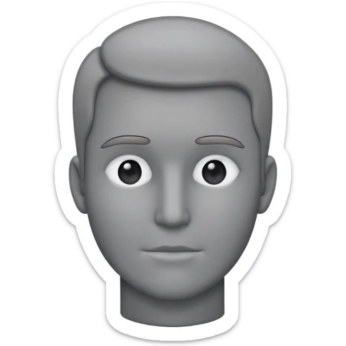 grey human silhouette with no facial features, no face, no eyes, no nose, no mouth, simple outline sticker