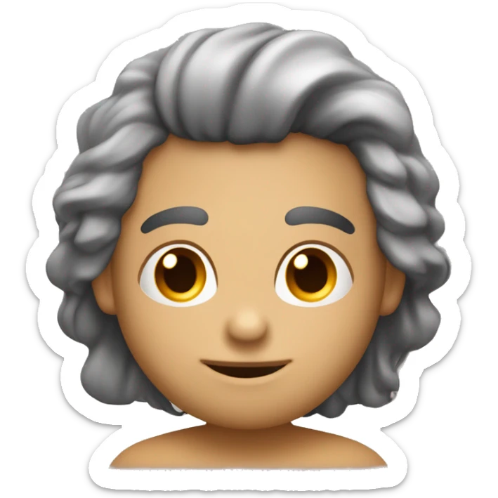 Hombre pelo canoso con perila bsano a chica de pelo larg moreno sticker