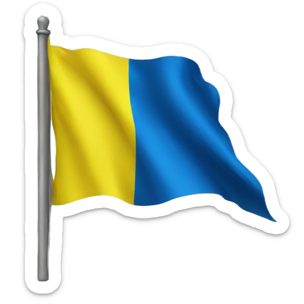 Ukrainien flag but instead of yellow red and instead of blue black sticker