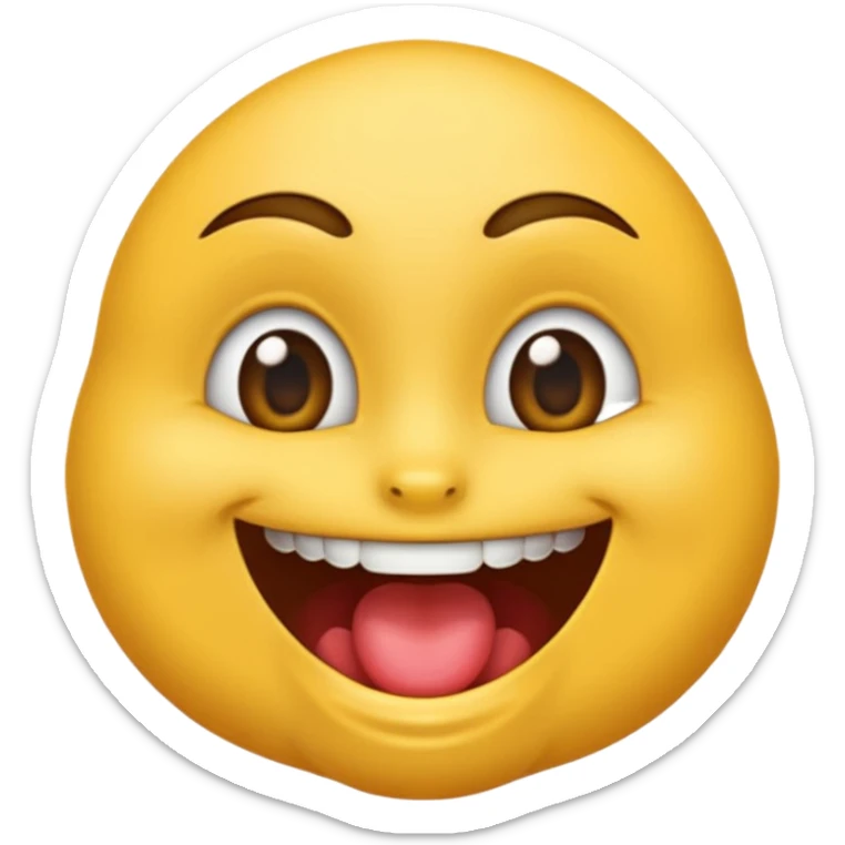 Um emoji souriant classique avec des yeux draguer, qui met un doigt dans sa bouche  sticker