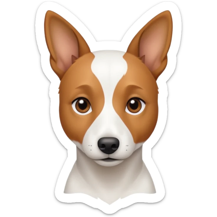 a fully white jack russell the size of a kelpie with light brown ears and a light brown patch on one eye sticker