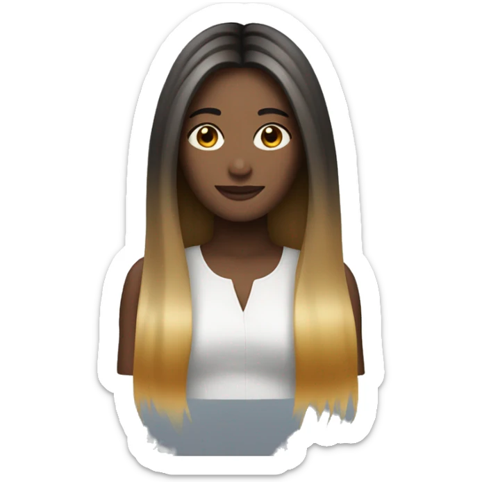 Long ombré hair woman sticker