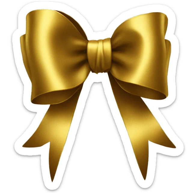 Bow in golden  sticker
