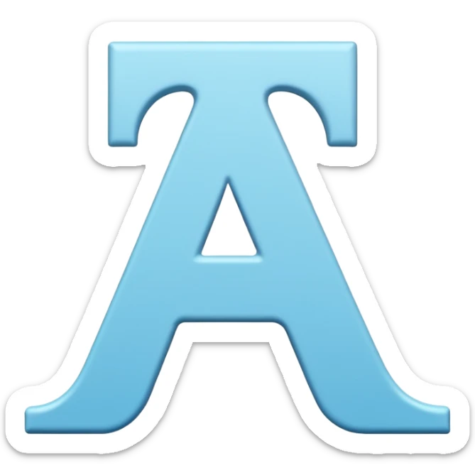 Genera la letra R tipografía forjan ultra en mayúscula de color celeste con un fondo blanco sticker