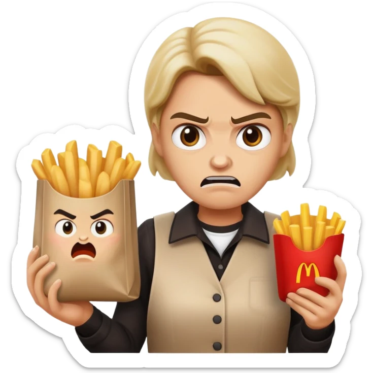 creami ciciogame89  che minacia una casiera del mc donald per avere cibo gratis sticker