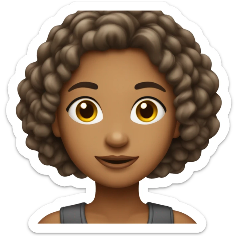 Mulher de pele branca, cabelo grande liso da cor castanho escuro, gordinha  sticker