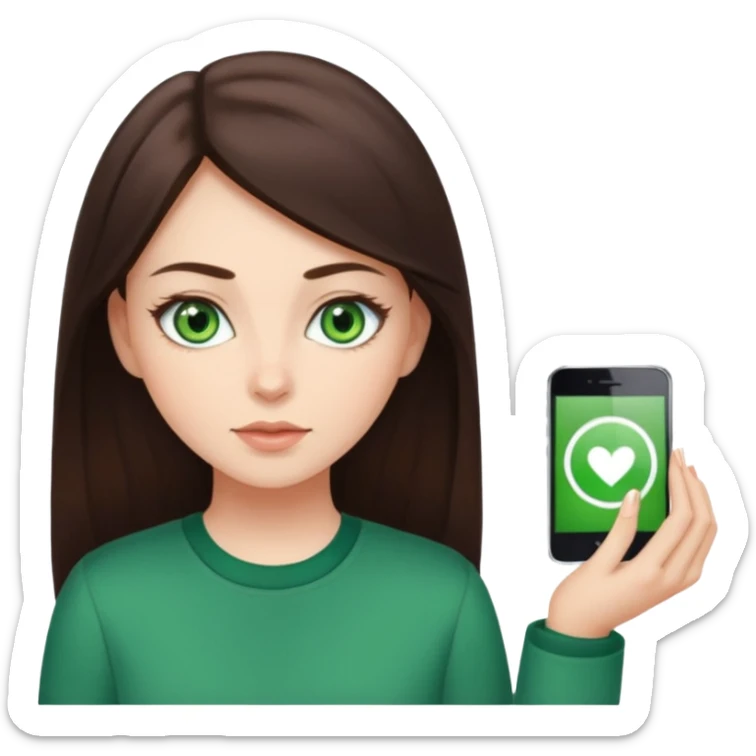 A brunette sister with green eyes and a brunette sister with green eyes in different clothes sticker