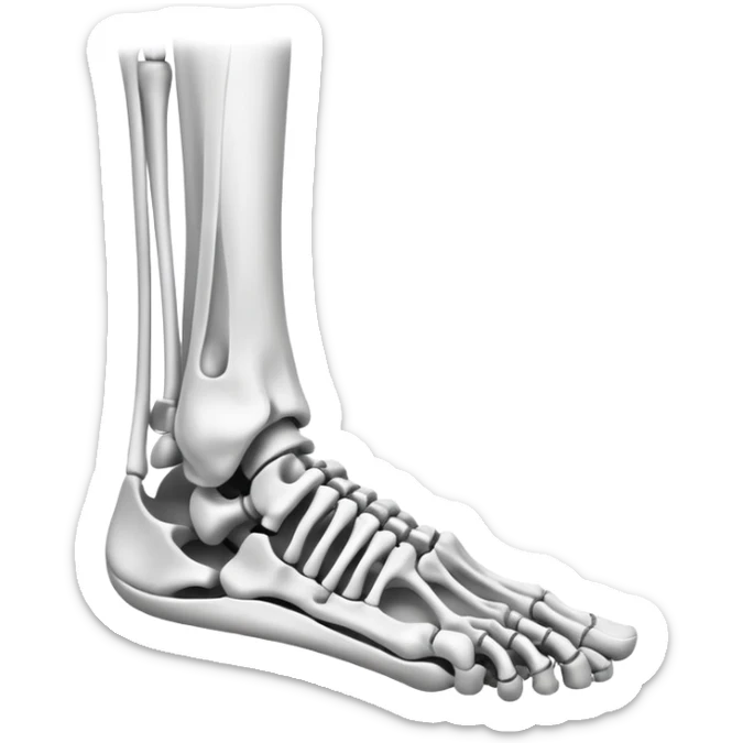 x-ray of foot bones, medical scan of foot skeleton sticker