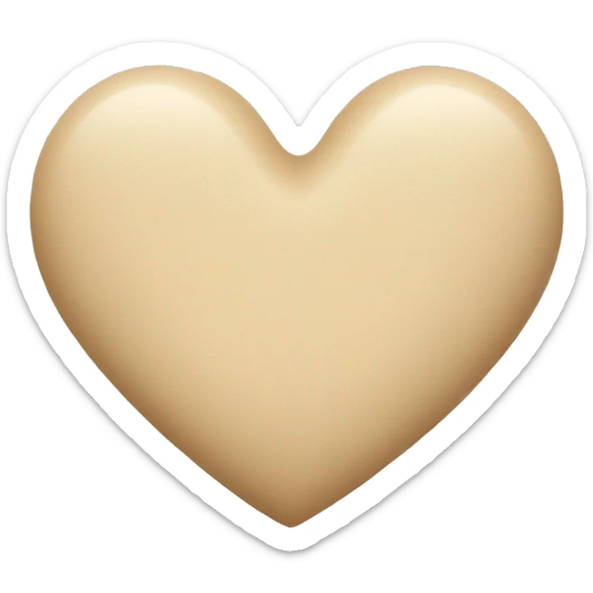 beige heart sticker