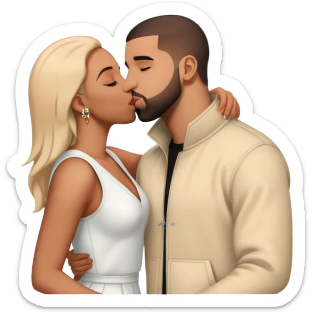 drake kissing drake kissing drake kissing drake sticker