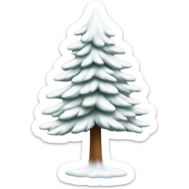  actual white fir christmas tree isolated.  sticker