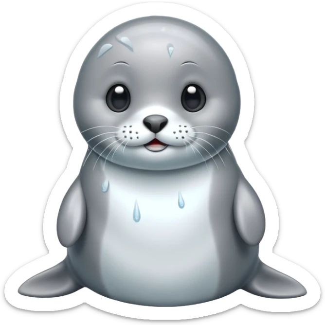 cute seal character, icy vibe, shiny wet look, 3D cartoon, mobile game icon style, clean background, no text, no watermark


 sticker