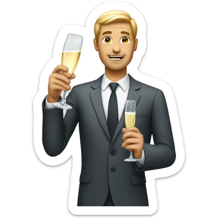 iOS emoji of man holding a champagne glass iOS emoji sticker