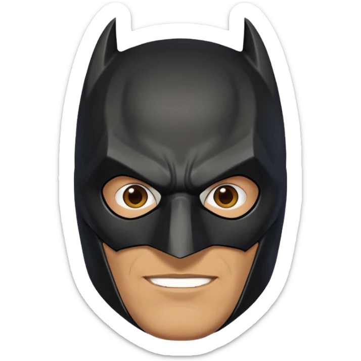 The below right one is perfect but just remove the hair and put batman mask on him  sticker