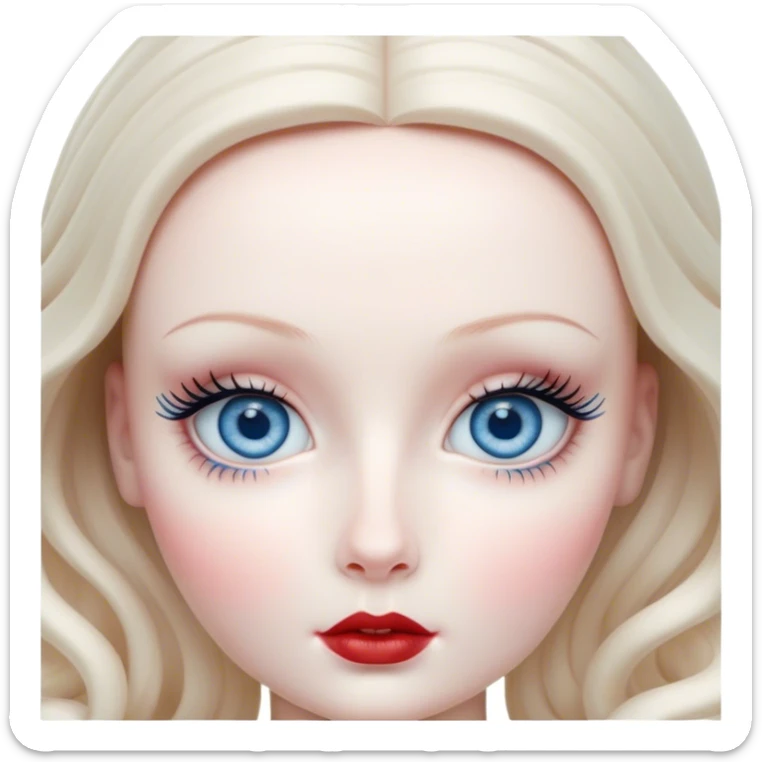 porcelain doll skin, large blue eyes with long lashes, fine details, olivia culpo as milady de winter, jinyoung shin art, refined nose, scarlet, dim light, by Maude Kaufman Eggemeyer, great digital art with details, by Scott Samuel Summers, ad image, ori and the blind, stunningly realistic sticker