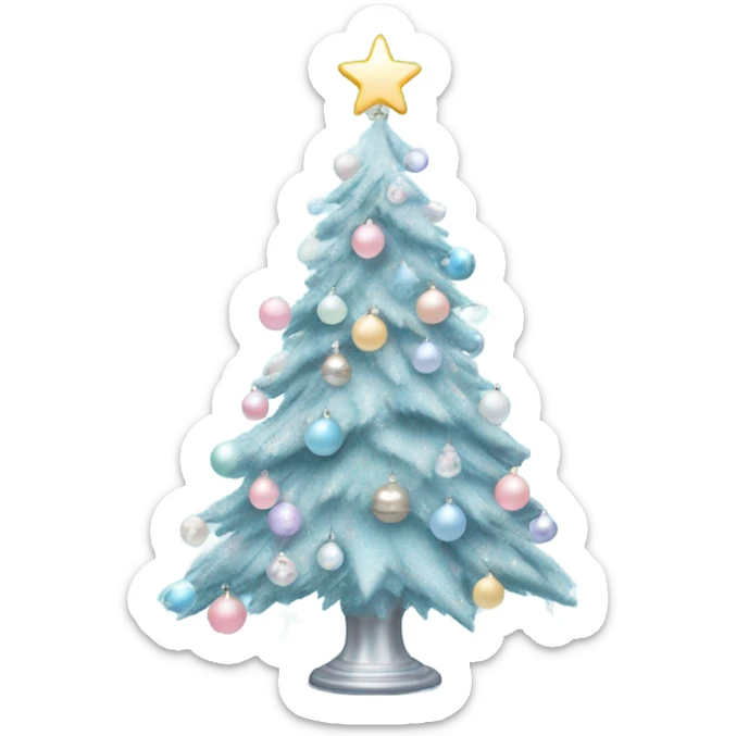 Pastel blue christmas
 sticker
