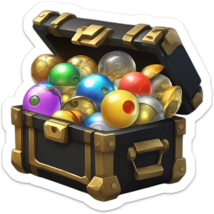 Pokemon Game LootCase Black Color Rich Treasure Legendary Epic Pokeballs and Pokemons Inside sticker