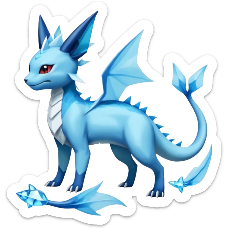 Salandit-Glaceon-Vaporeon-Salamence-hybrid-fusion (full body) sticker