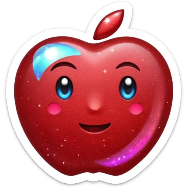 red glitter sky sticker