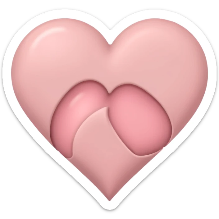 A minimalist pastel illustration of a heart. Soft pastel colors — dusty pink sticker