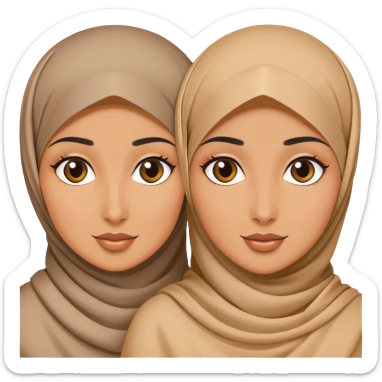 2 hijabi best friends with tanned skin  sticker
