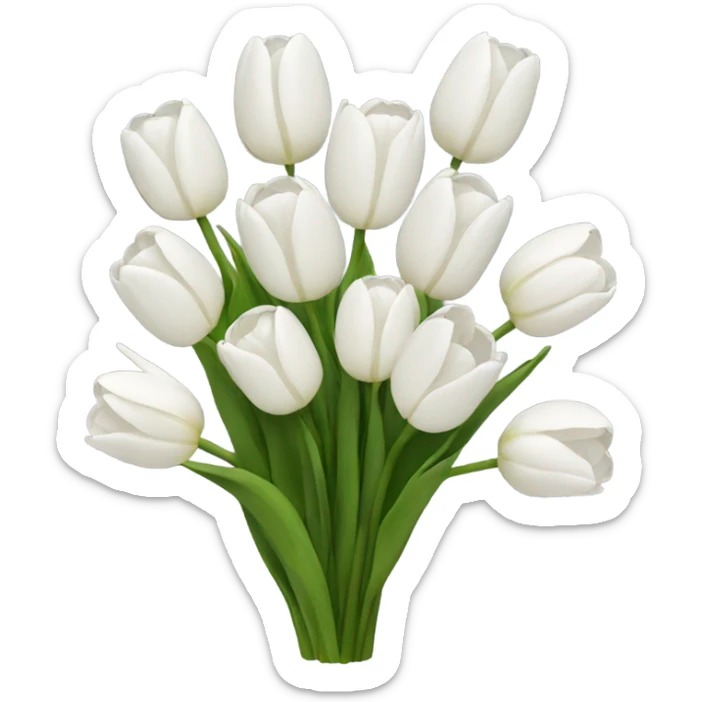 white tulip bouquet  sticker