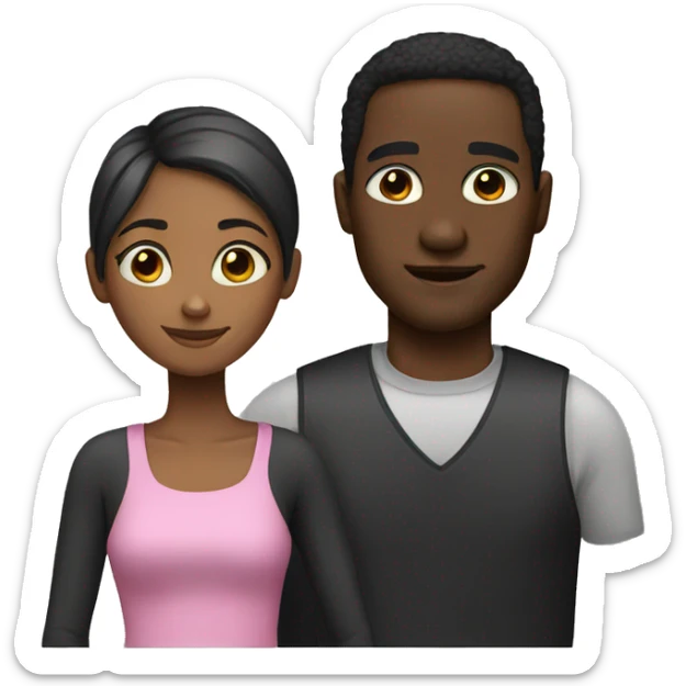 Black man and girl sticker