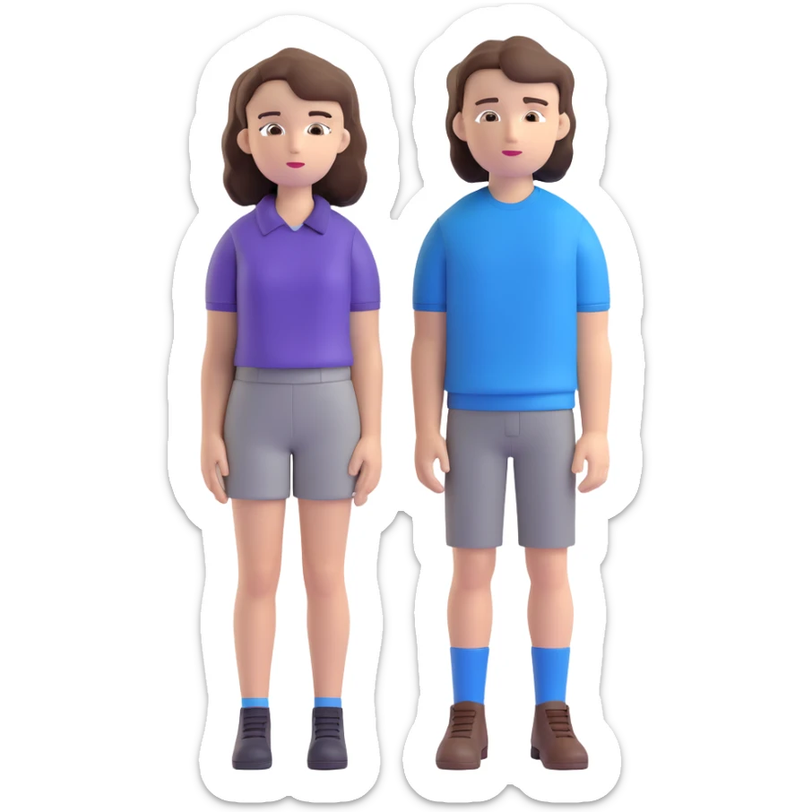 Hannah Baker with long brown hair and Clay Jensen with short dark hair standing together, from 13 Reasons Why sticker