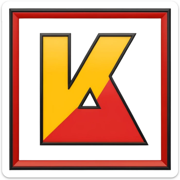 Mejorar la numero 4 las lineas del mismo tamaño color rojo amarillo y negro sticker