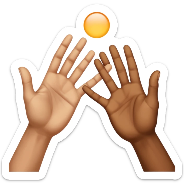 two hands reaching out to each other like in the painting of the creation of Adam sticker