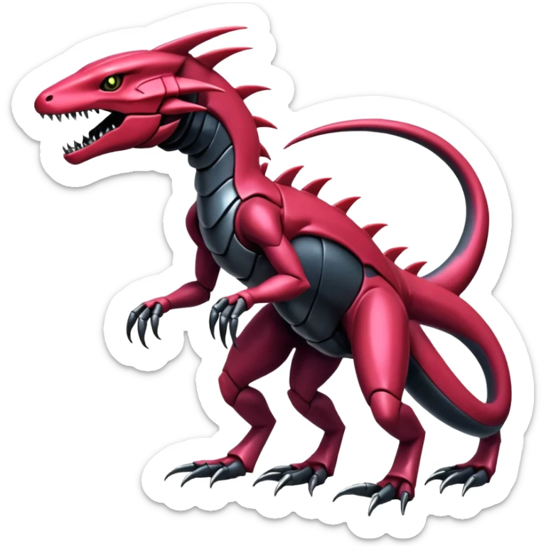 Shiny Exotic Edgy Badass Gothic Cool epic Futuristic Salandit-Genesect-Koraidon-Fakémon-hybrid-creature (full body)  sticker