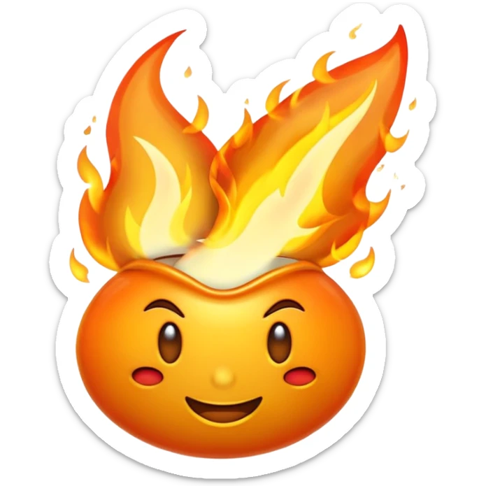 Streak / On Fire Emoji

Glossy 3D emoji of a flaming icon or bullet, glowing orange flames, gold reflections. sticker
