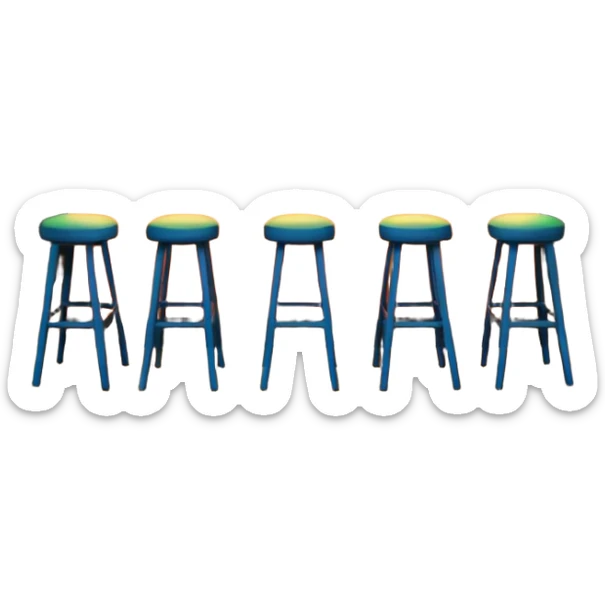 A 3D cartoon bar interior with a counter, glowing shelves of colorful bottles, tall stools, and hanging lights, warm ambient lighting, realistic reflections, Memoji-style. Photo Frame. sticker