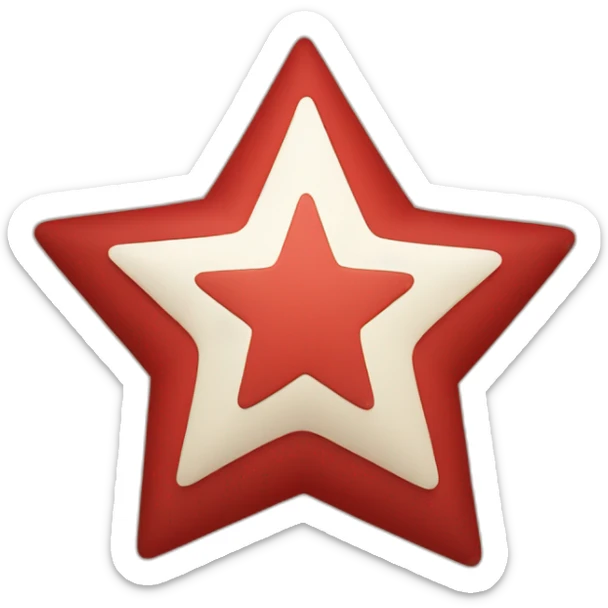 Red star with letter PT together in the center of the star sticker