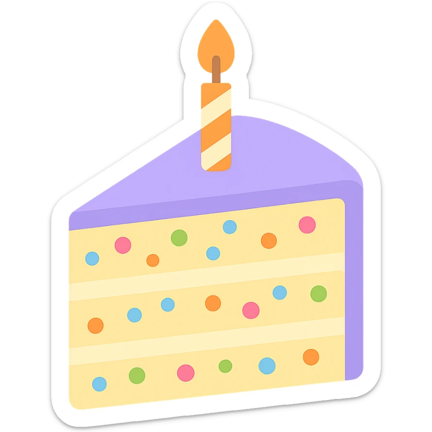 slice of funfetti birthday cake sticker