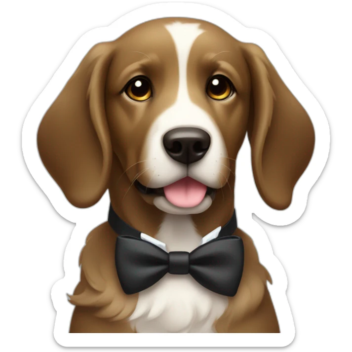 girl black retriever with a white tie in the middle of her chest and very cute eyes sticker
