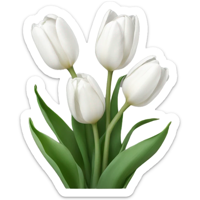 White tulips sticker