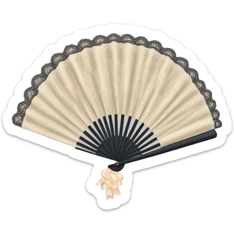 Bridgerton Inspired Emoji : Fan – A delicate lace or feathered fan, perfect for the secretive glances and flirtations of the Regency era. sticker
