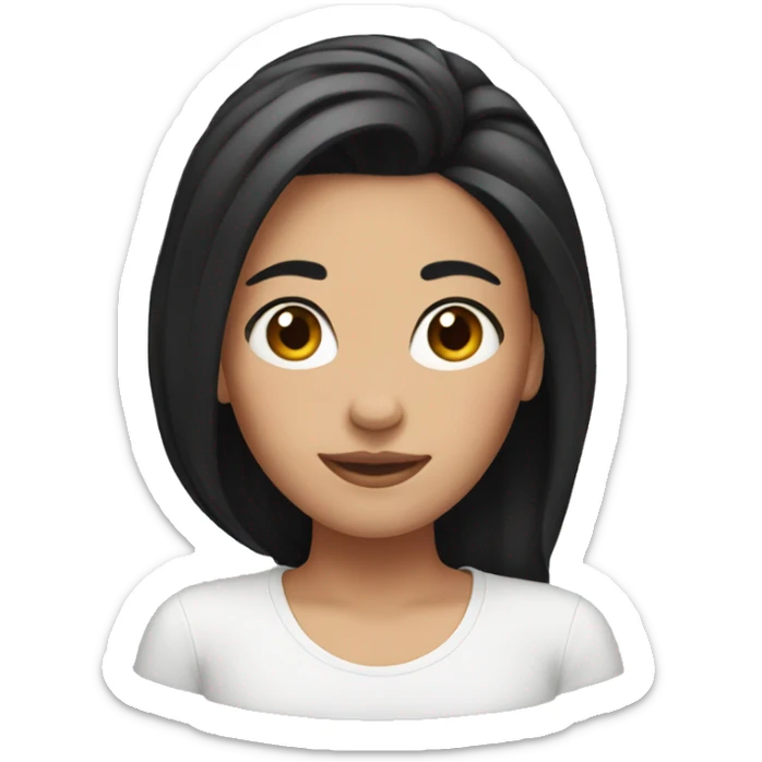 Girl with black hair up sticker