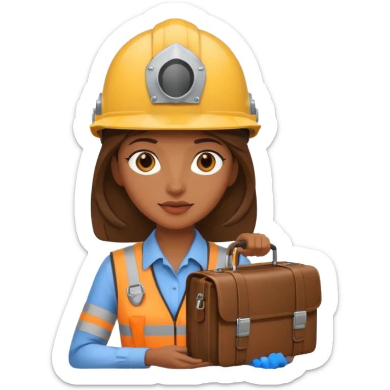podrias hacer un emoji que represente a una mujer que trabaja de siso (seguridad y salud en el trabajo) sticker