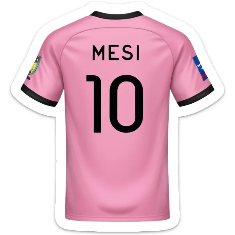 create an emoji of a pink football shirt that has MESSI 10 written on the back of it - the writing should be black sticker