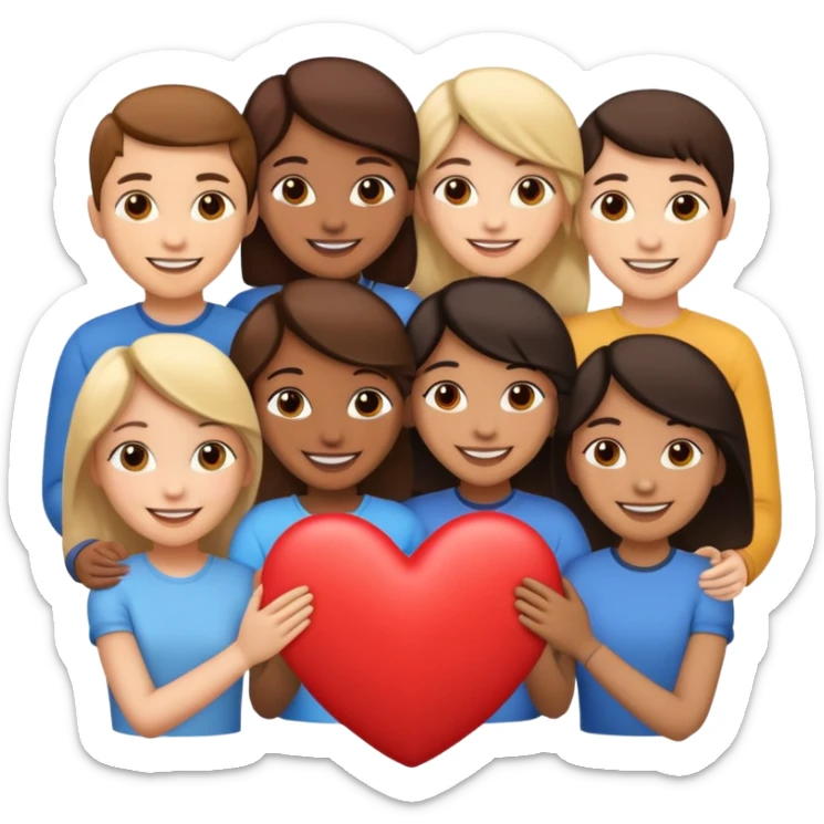 A heart of friends sticker