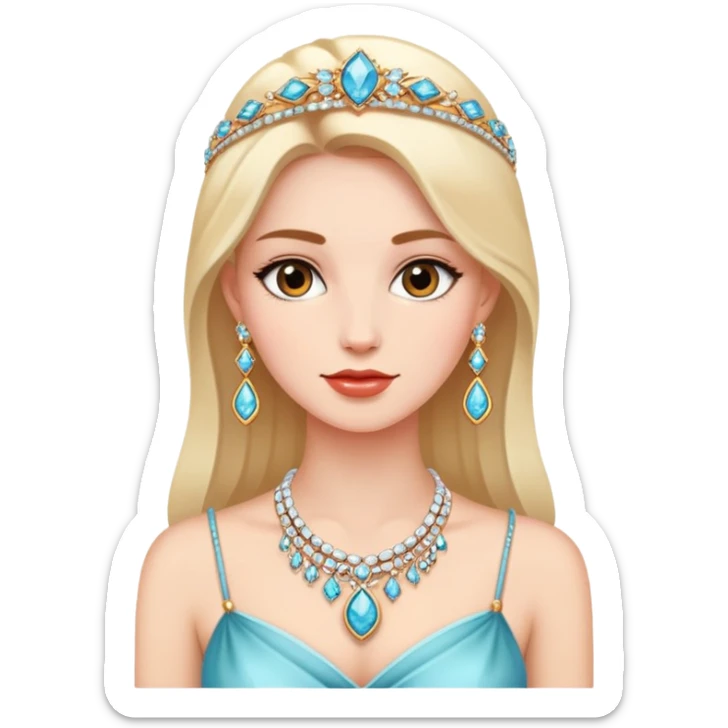 portrait of a woman with jewelry sticker