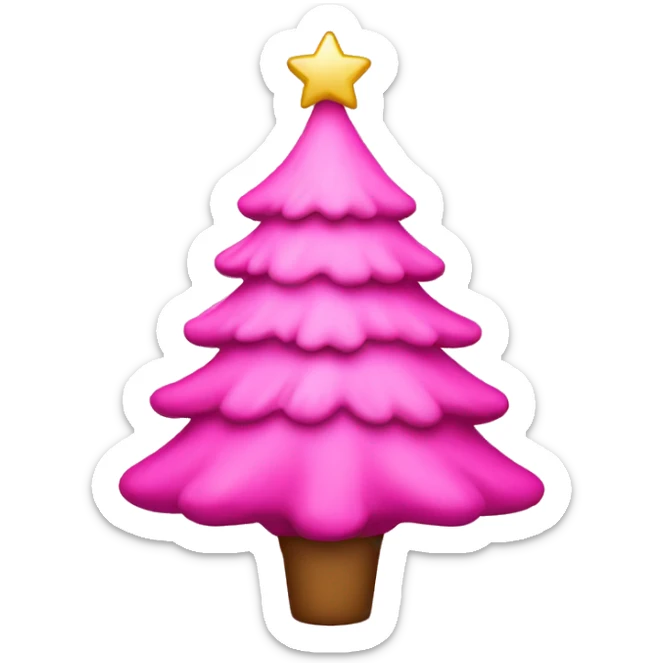 pink christmas tree  sticker