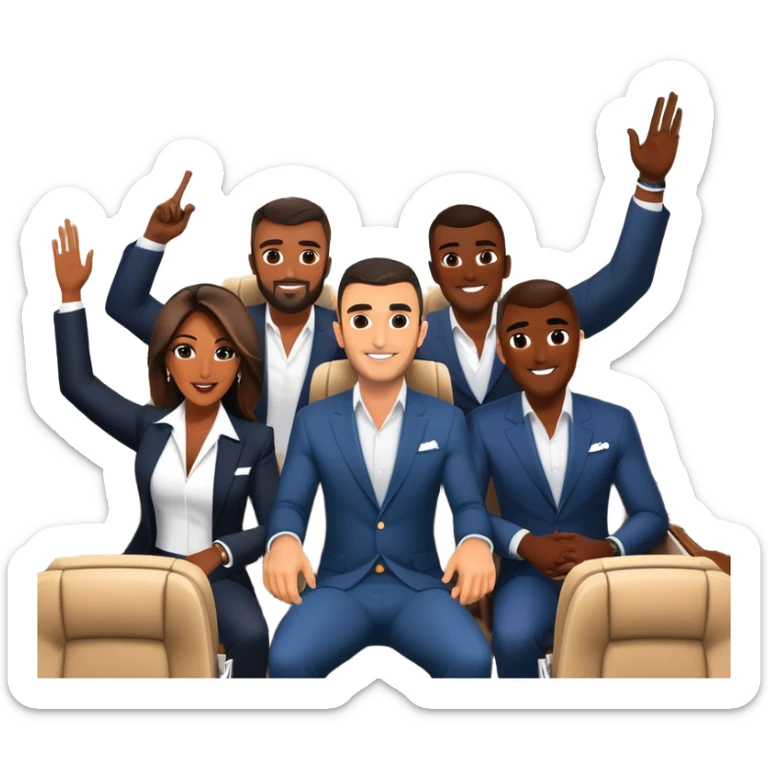 Branden Condy entrepreneur internet celebrity iman gadzhi alex hormozi Patrick bet david garyvee grant cardone on a jet celebrating WHOP ownership  sticker