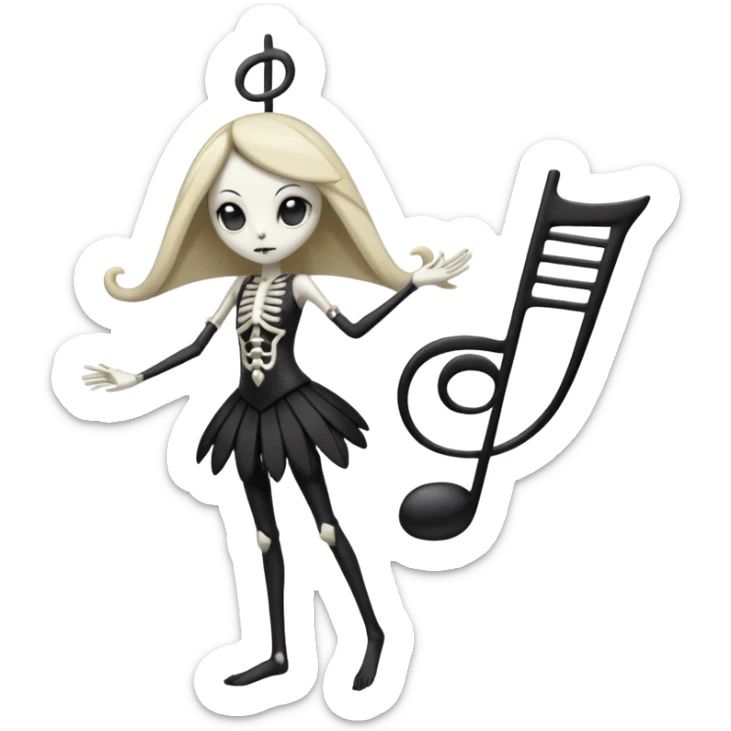 Skeletal Skinny Meloetta-Pokémon-fusion sticker