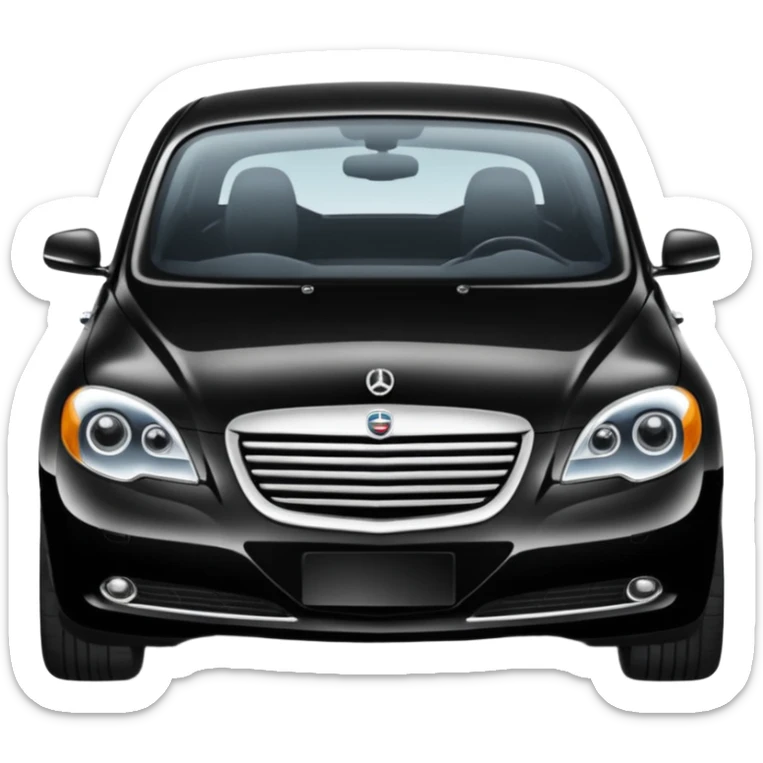 Crée-moi une voiture noire, berline, très classe La voiture  en long 2025classe S que d’un côté sticker