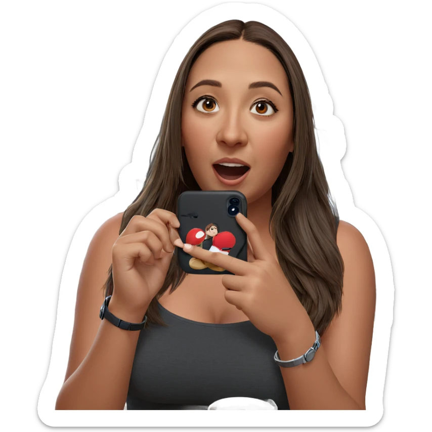 girl with brown hair indoors sticker